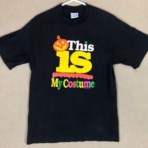 Vintage Peacock Papers “This‎ is my costume“ Halloween Short Sleeve Shirt size L